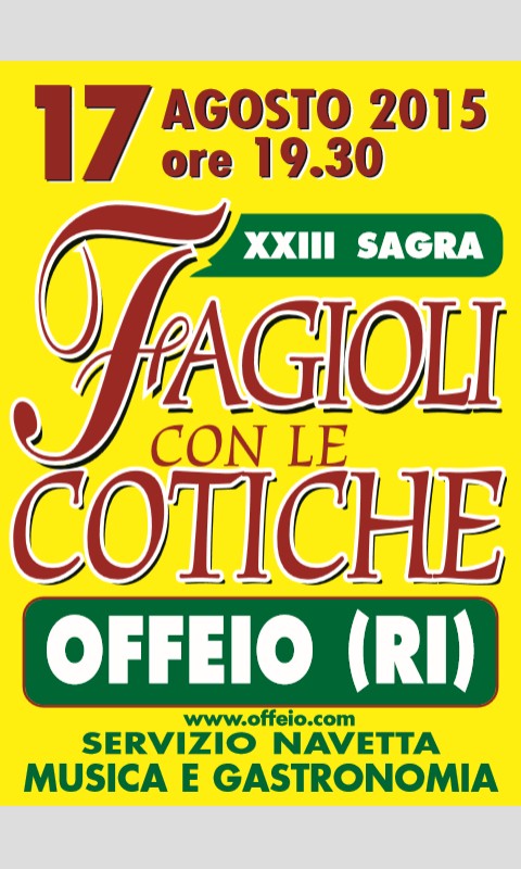 17 agosto 2014 Sagra dei Fagioli con le&nbsp;Cotiche